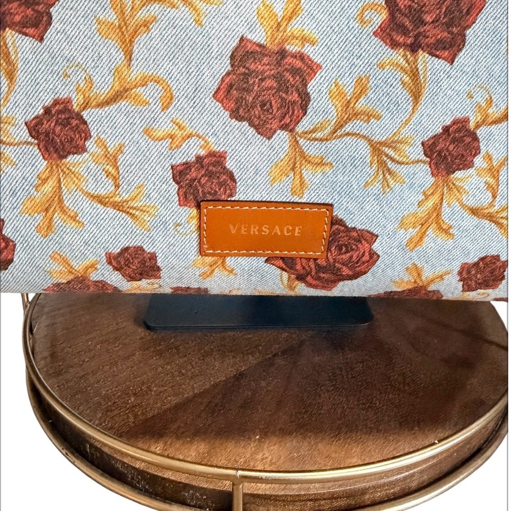 Versace Floral Canvas Tote Bag - Picture 7 of 10